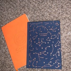 Pair of journals - striped pages one hard cover one soft cover